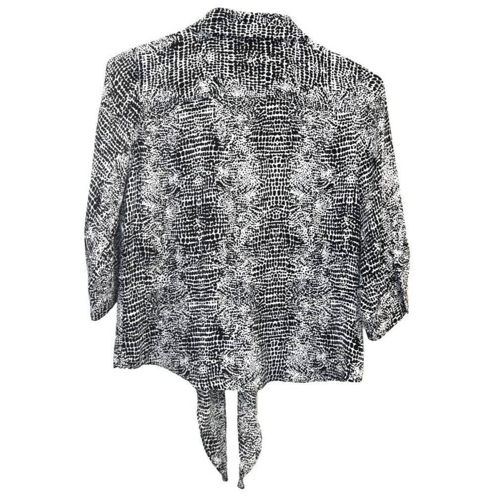 Investments Womens 3/4 Sleeve Tie Bottom Blouse Size Petite Medium - Picture 3 of 3